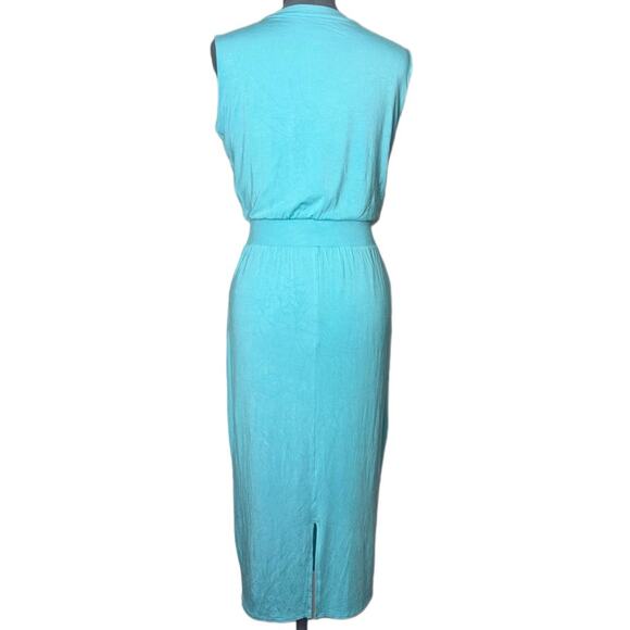 Athleta Santorini Cinch Midi Dress Women's Size XS Gulf Green Turquoise Blue - Picture 3 of 16